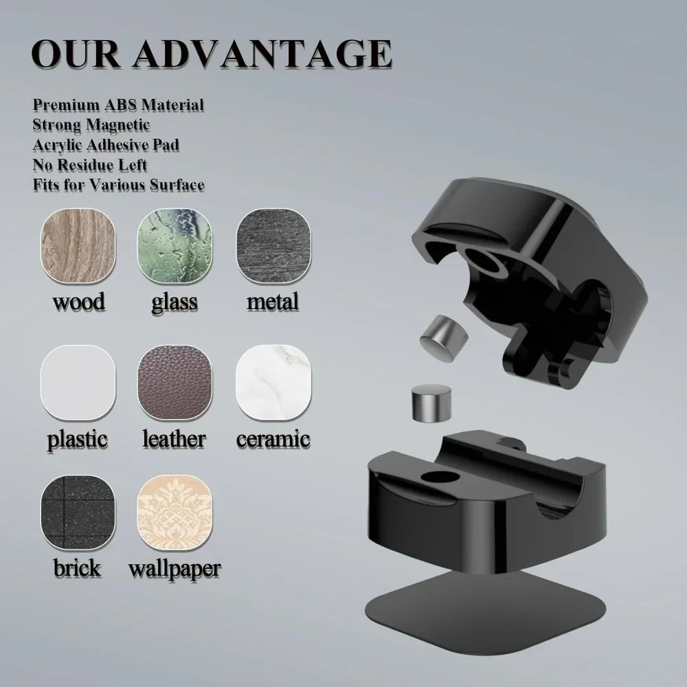 Magnetic Cable Organizer Clips — Wall-Mount Wire & Cord Holder for Desk & Home (1/3/6 pcs)
