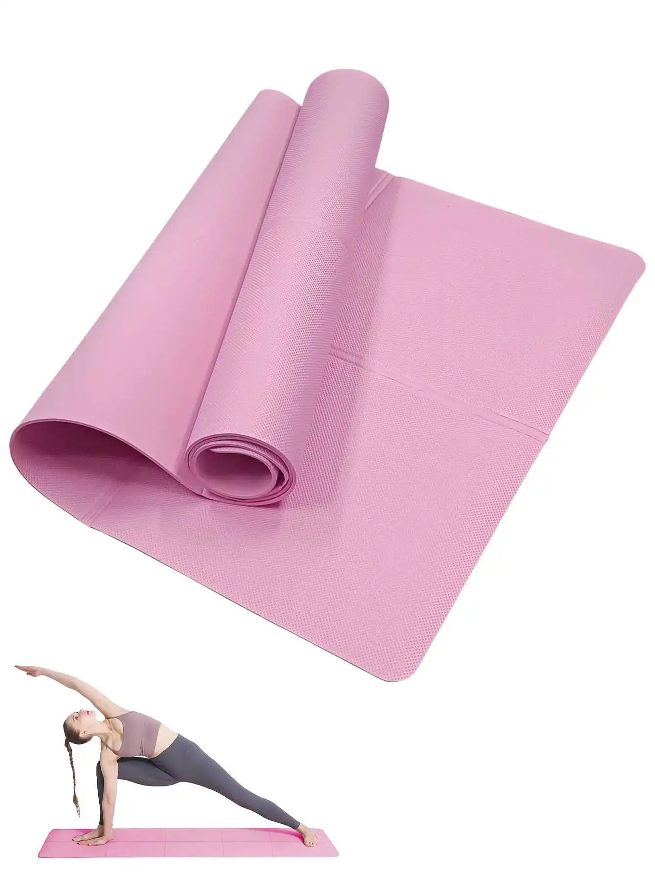 Non-Slip Yoga & Pilates Mat — Cushioned Travel Fitness Pad