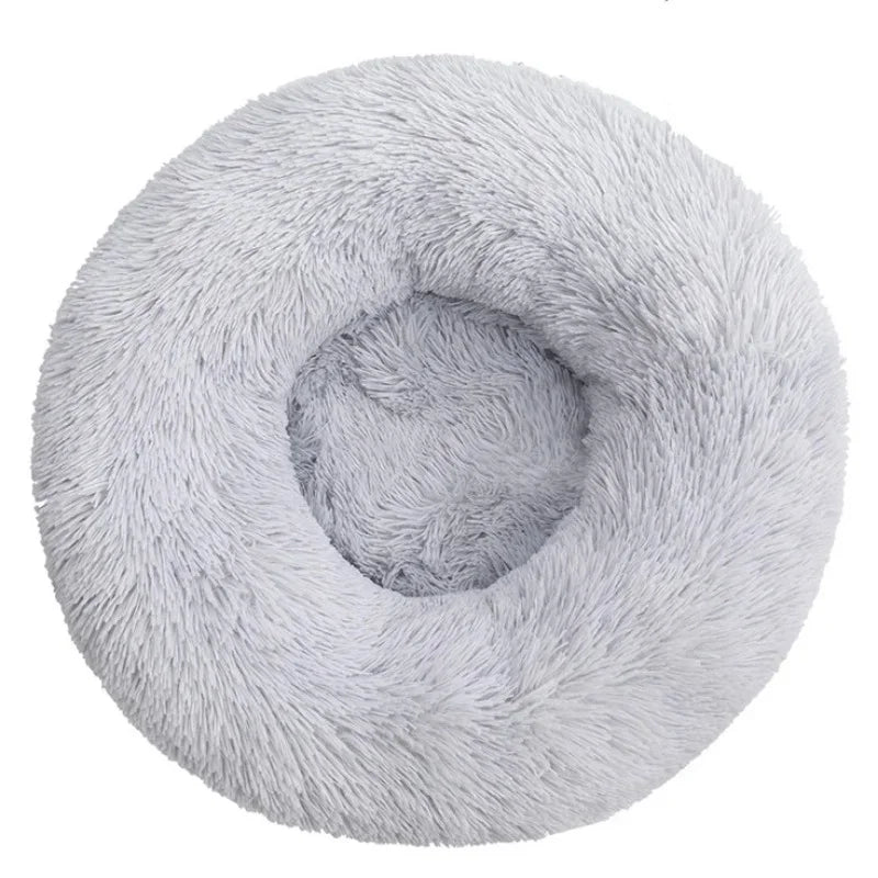 Plush Round Pet Bed – Warm Cozy Bed for Small & Medium Dogs and Cats