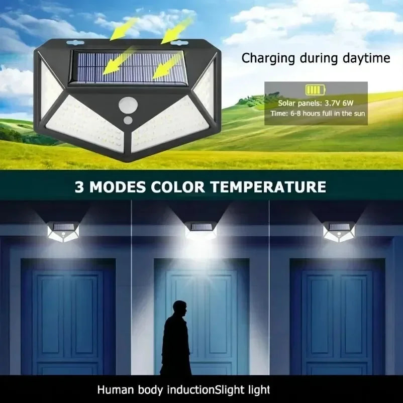 Solar-Powered Outdoor Spotlight with Motion Sensor