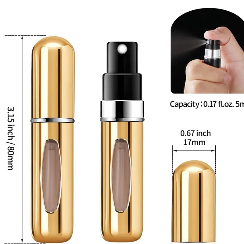 Mini Portable Perfume Atomizer Spray Bottle — 5ml Travel Size