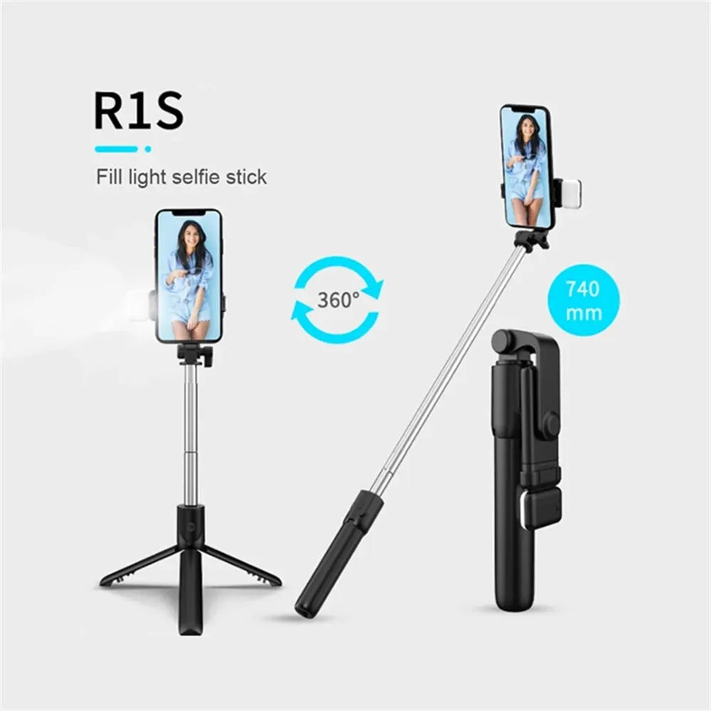 Bluetooth Selfie Stick Tripod with Remote & Fill Light