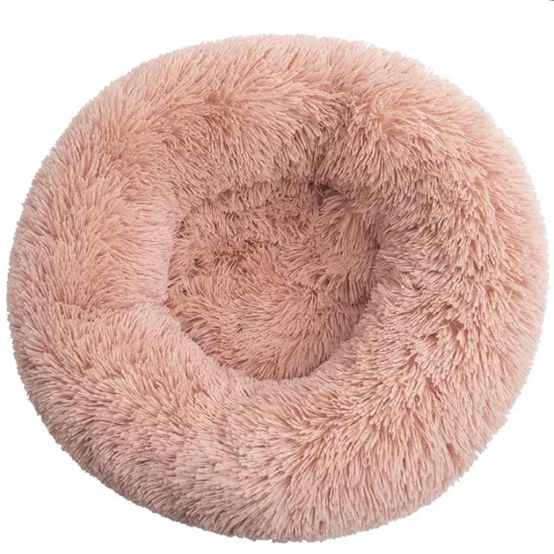Plush Round Pet Bed – Warm Cozy Bed for Small & Medium Dogs and Cats
