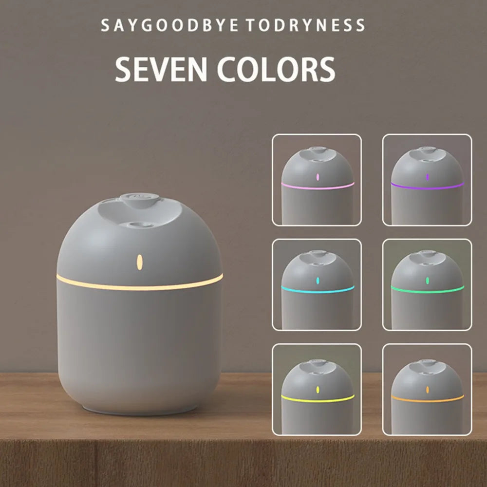 270ml USB Aroma Humidifier with LED Night Light & Auto Shut-Off