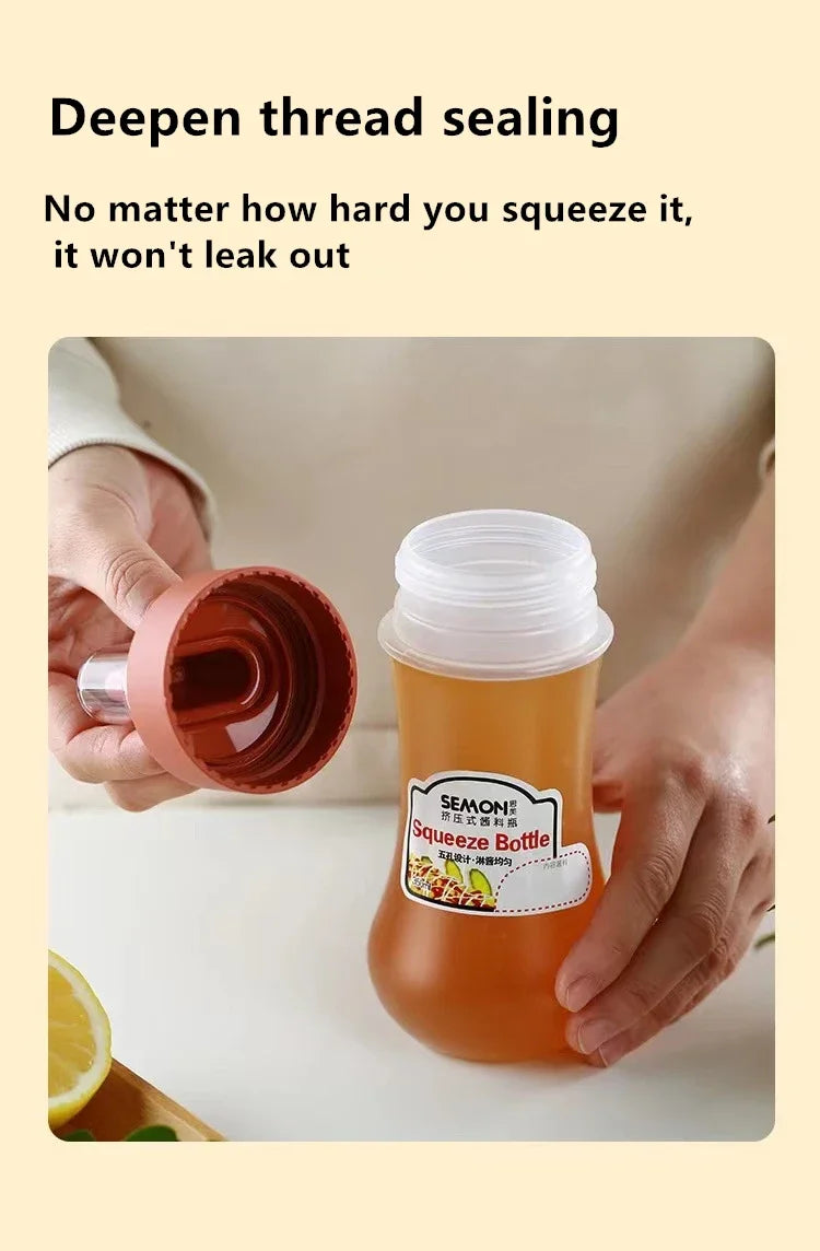 Leak-Proof Squeeze Sauce Bottles — Refillable Condiment Containers