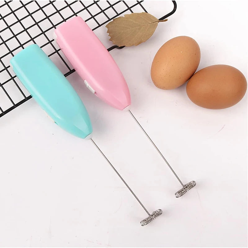 Mini Electric Milk Frother & Egg Beater — Battery Powered