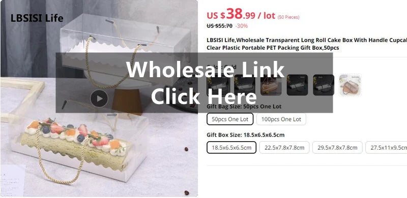 Clear Cake Box with Handle — Portable PET Plastic Gift & Cupcake Packaging (10 pcs)