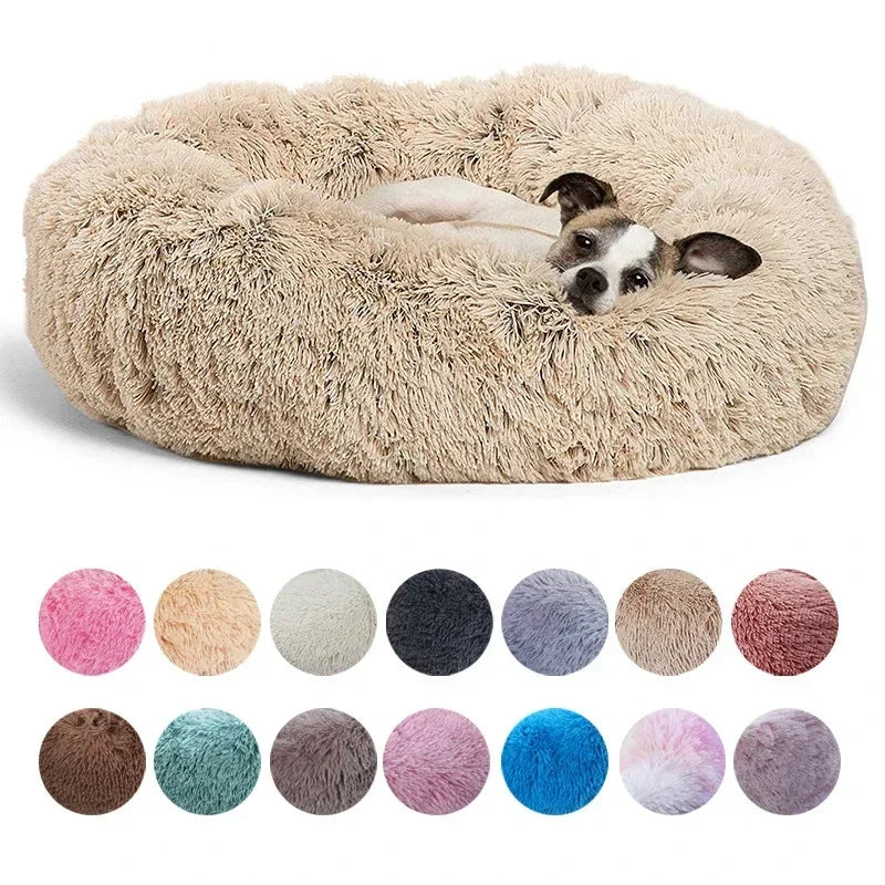 Plush Round Pet Bed – Warm Cozy Bed for Small & Medium Dogs and Cats