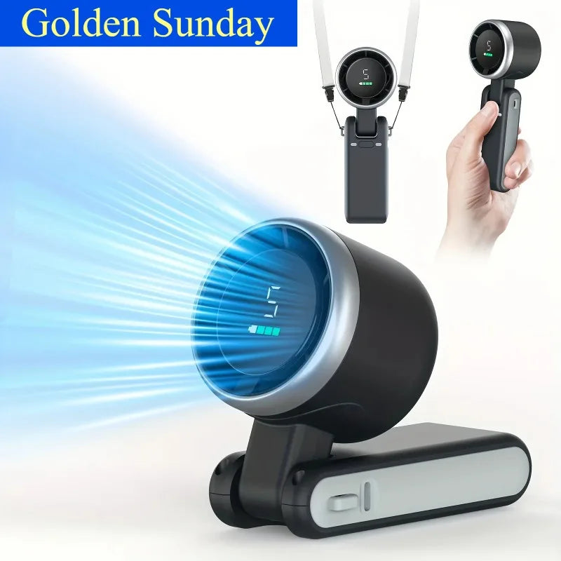 3-in-1 Portable Fan — 5-Speed, 3600mAh Rechargeable Battery