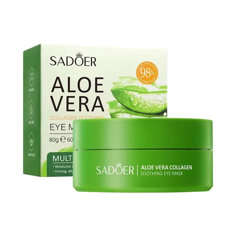 Aloe Vera & Collagen Eye Masks — 60 Patches for Dark Circles & Puffiness