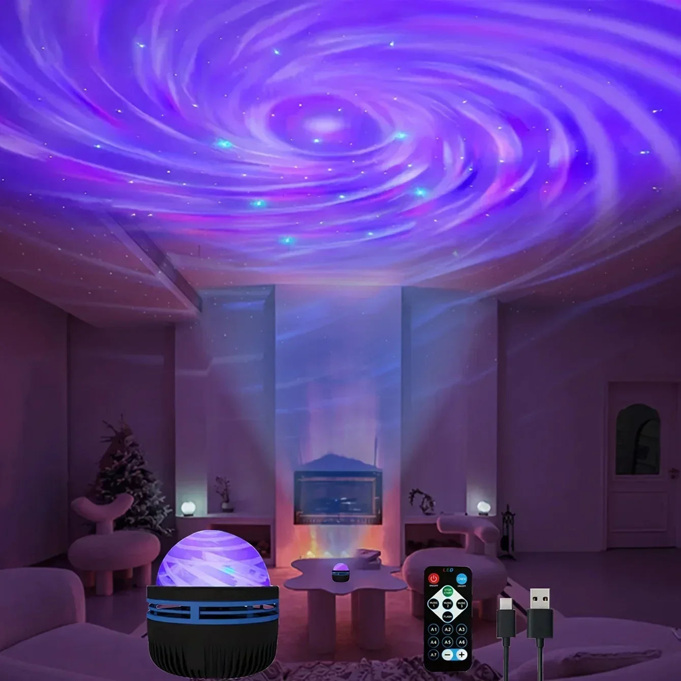 LED Galaxy Projector Night Light with Remote Control