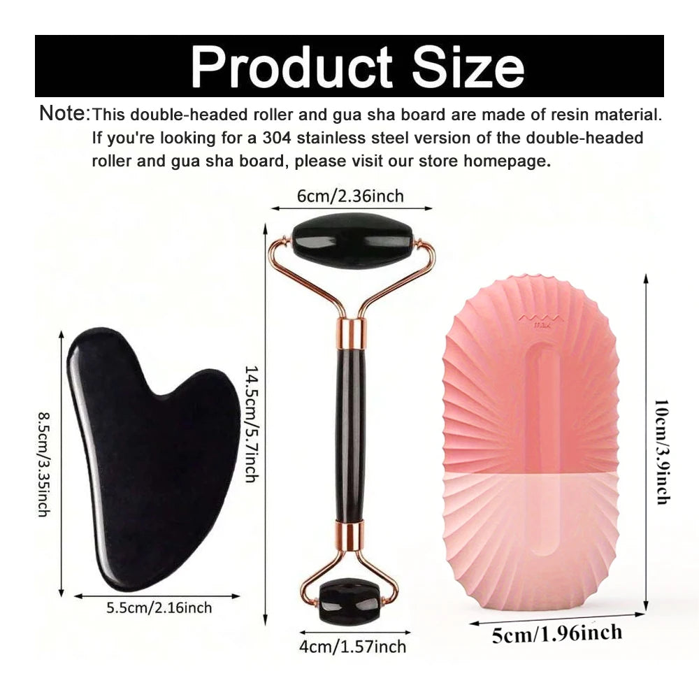 Ice Face Roller & Gua Sha Set — Facial Massage for Lifting & Contouring