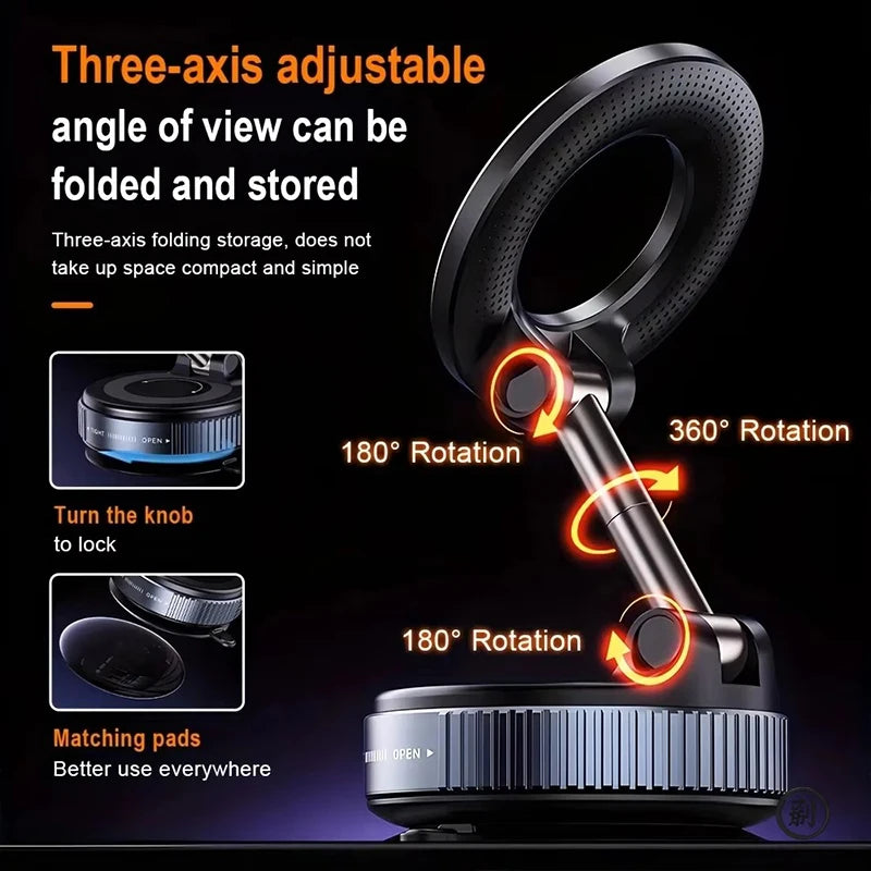 Magnetic Car Phone Holder — Multi-Angle Foldable Dashboard Mount