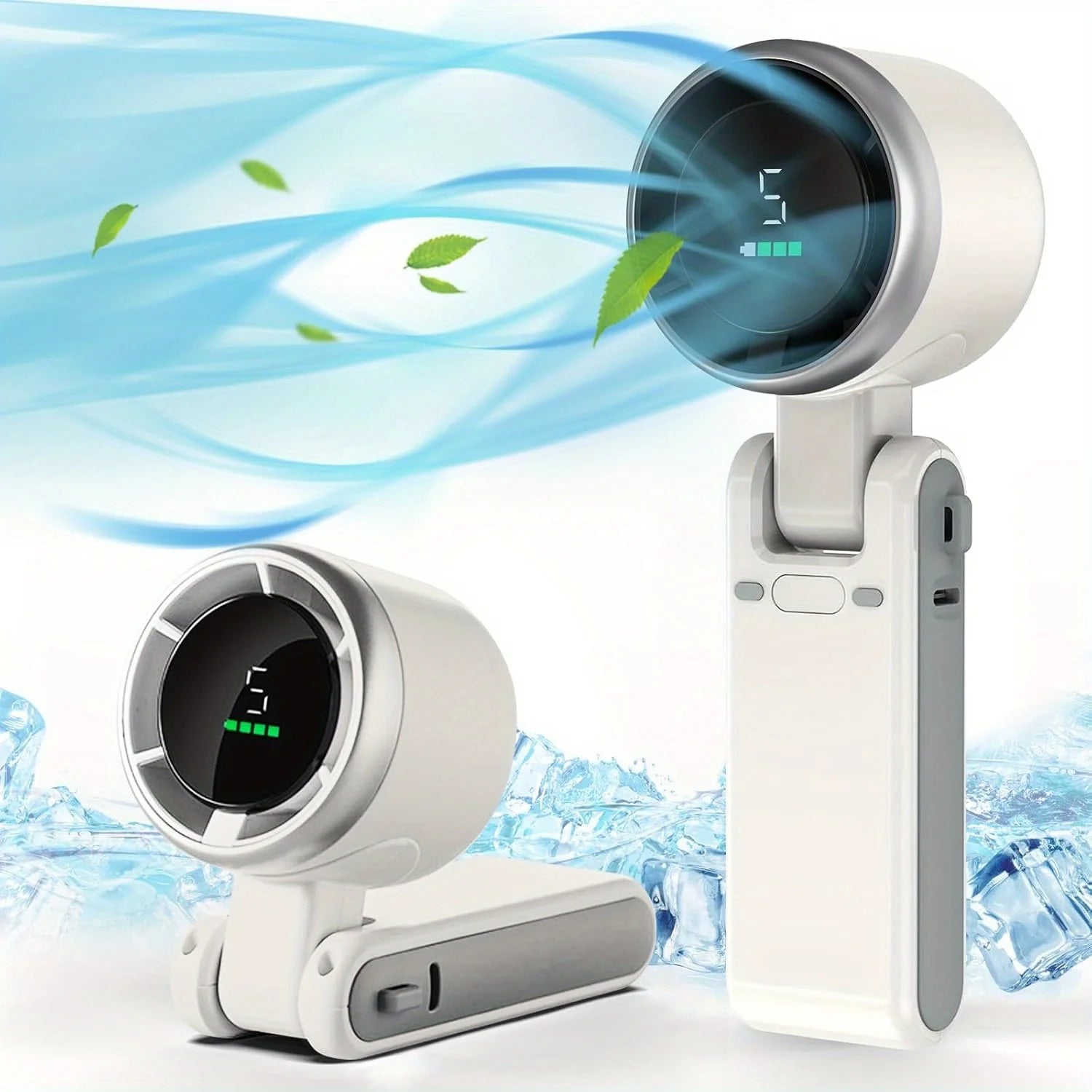 3-in-1 Portable Fan — 5-Speed, 3600mAh Rechargeable Battery