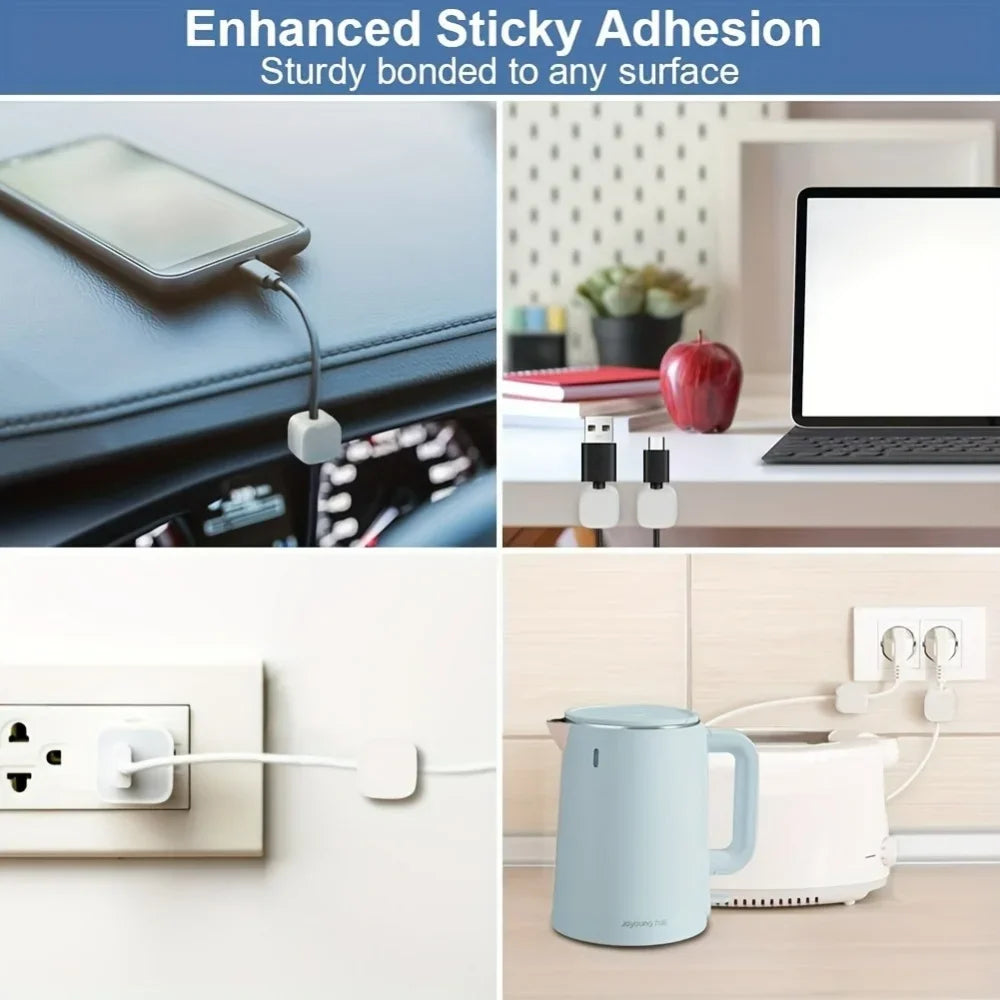 Magnetic Cable Organizer Clips — Wall-Mount Wire & Cord Holder for Desk & Home (1/3/6 pcs)