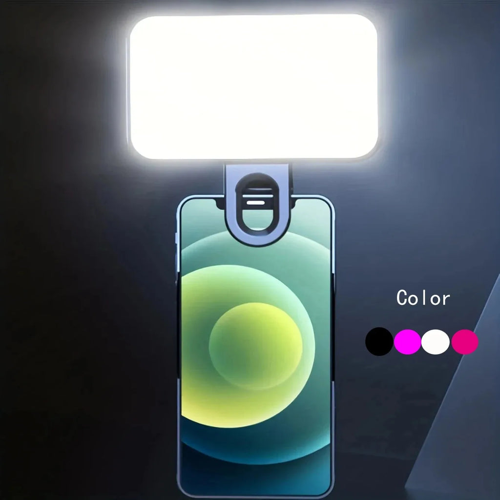 Mini Clip-On Selfie Fill Light — Rechargeable, 3 Brightness Modes