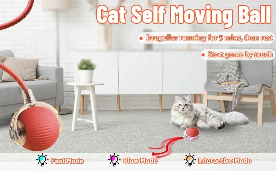Smart Interactive Rolling Ball Cat Toy — Rechargeable