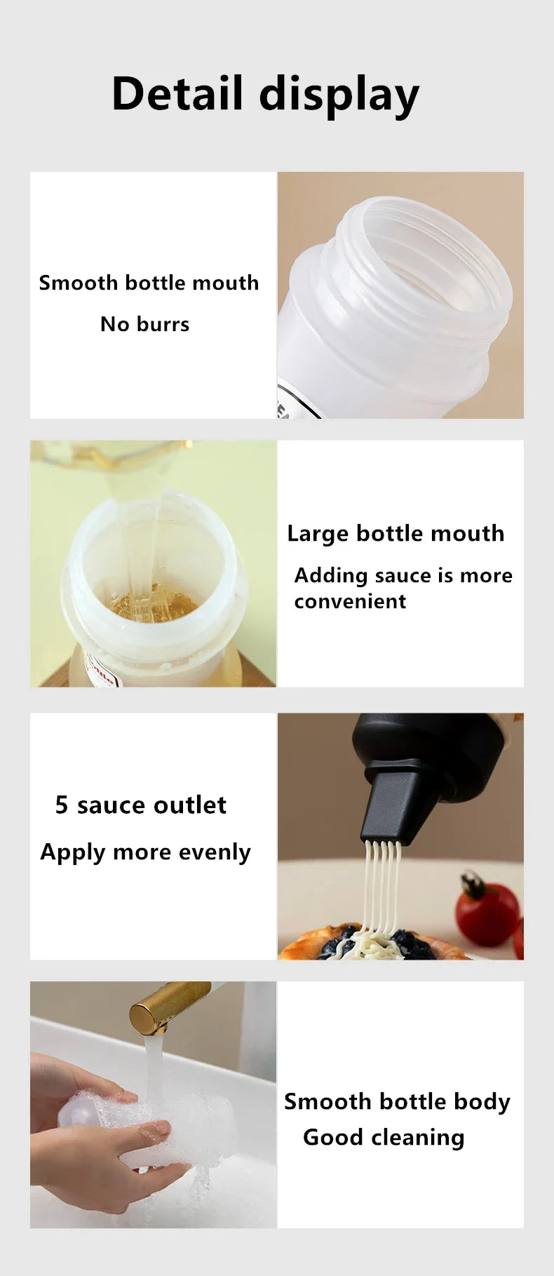 Leak-Proof Squeeze Sauce Bottles — Refillable Condiment Containers