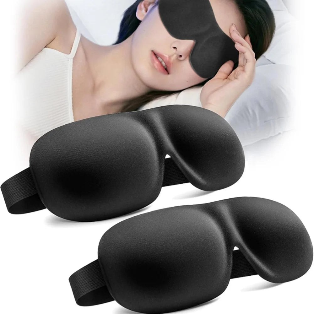 3D Memory Foam Sleep Mask — Light-Blocking Travel Eye Cover