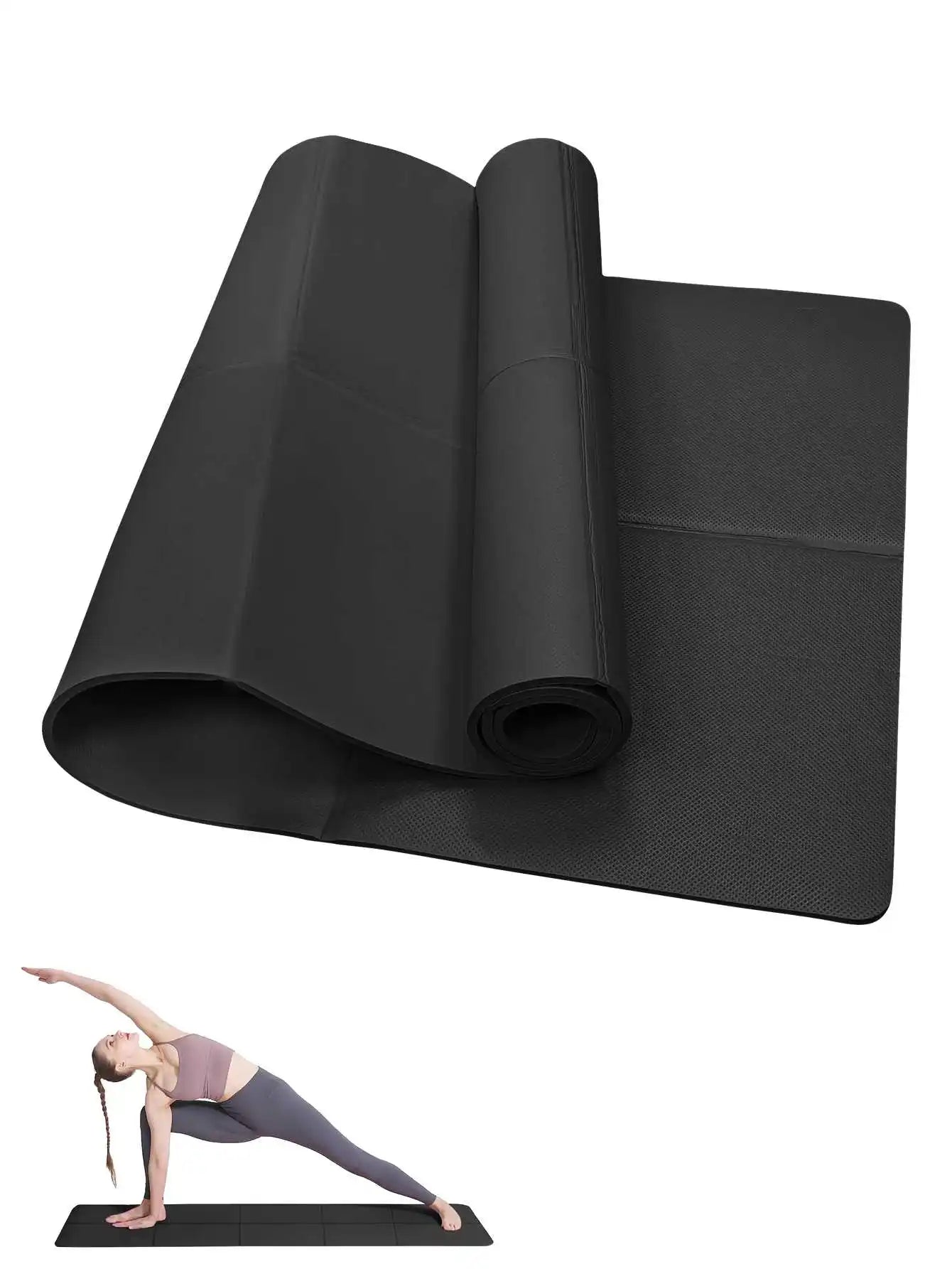 Non-Slip Yoga & Pilates Mat — Cushioned Travel Fitness Pad