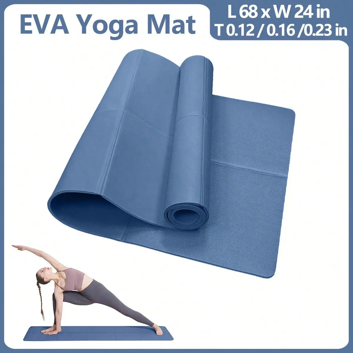 Non-Slip Yoga & Pilates Mat — Cushioned Travel Fitness Pad