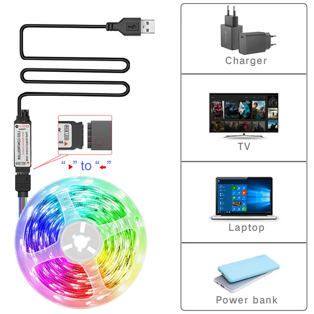 RGB LED Strip Lights with 44-Key Remote – Color Changing Accent Lighting for Kitchen, Bedroom & Home