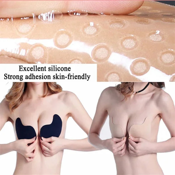 Invisible Strapless Push-Up Bra — Silicone Self-Adhesive, Backless