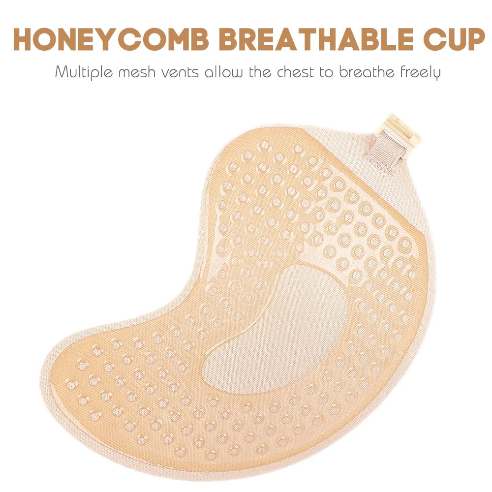 Invisible Strapless Push-Up Bra — Silicone Self-Adhesive, Backless