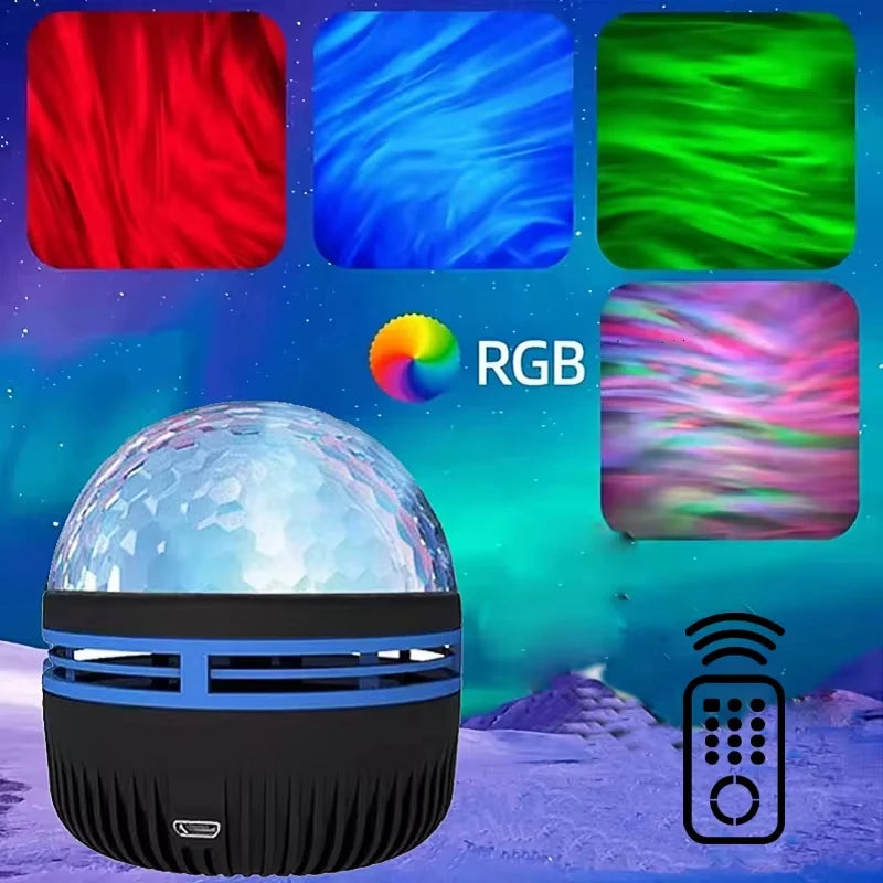 Star & Galaxy Projector with Ocean Wave Effect — 7 Color Patterns