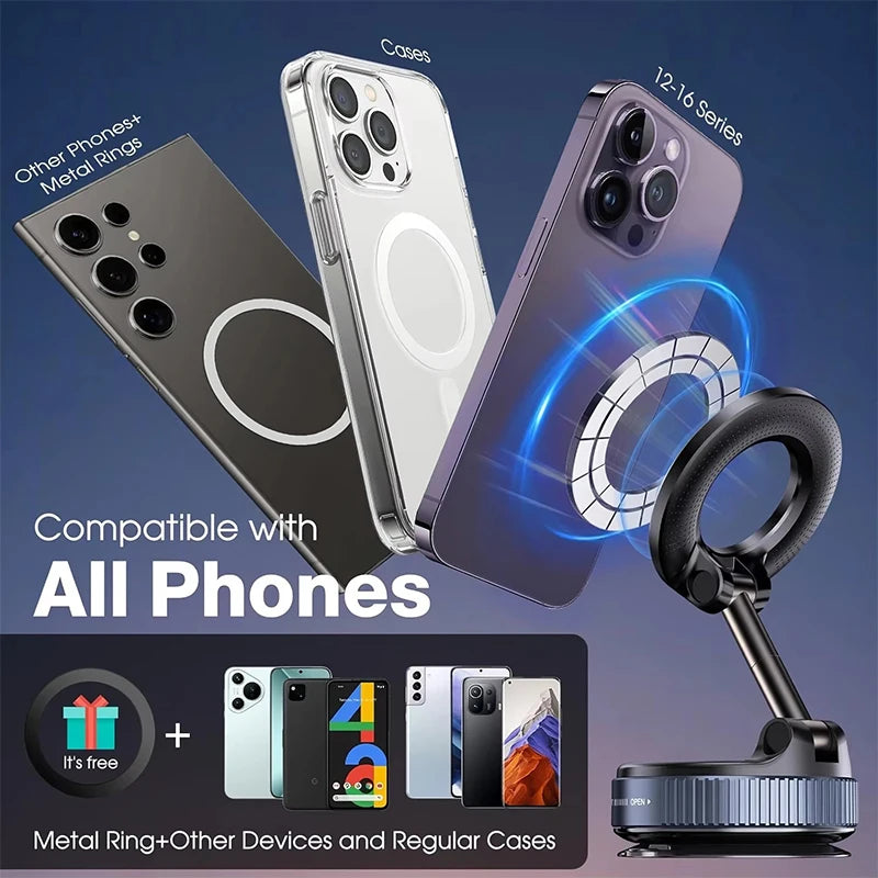 Magnetic Car Phone Holder — Multi-Angle Foldable Dashboard Mount