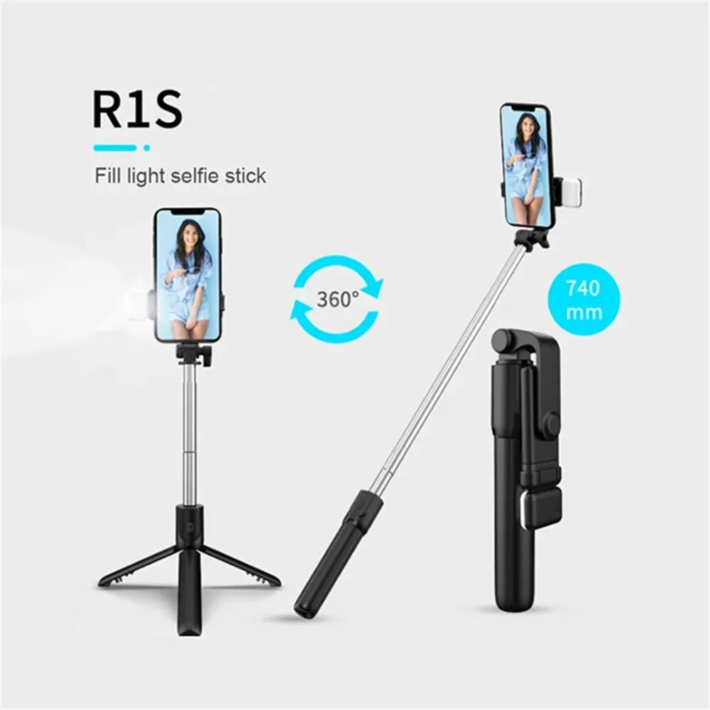Bluetooth Selfie Stick Tripod with Remote & Fill Light