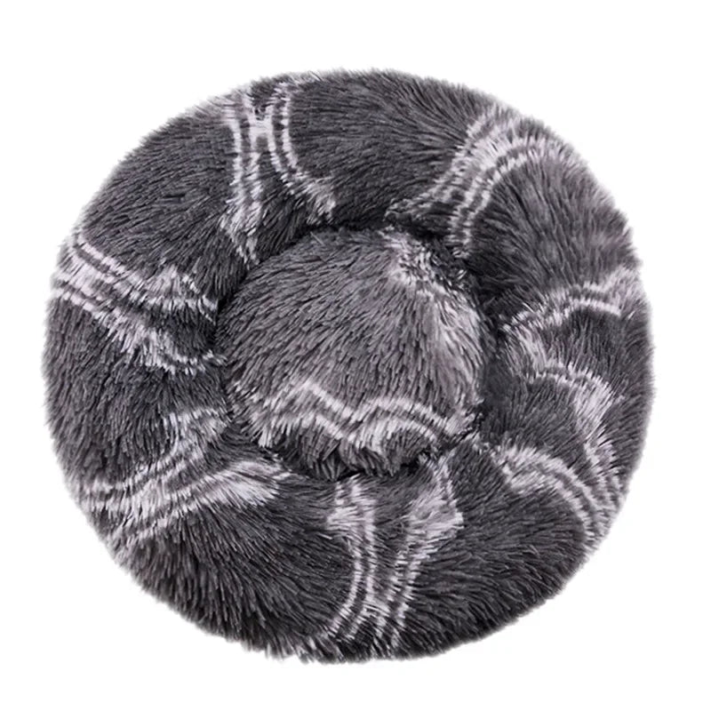 Plush Round Pet Bed – Warm Cozy Bed for Small & Medium Dogs and Cats