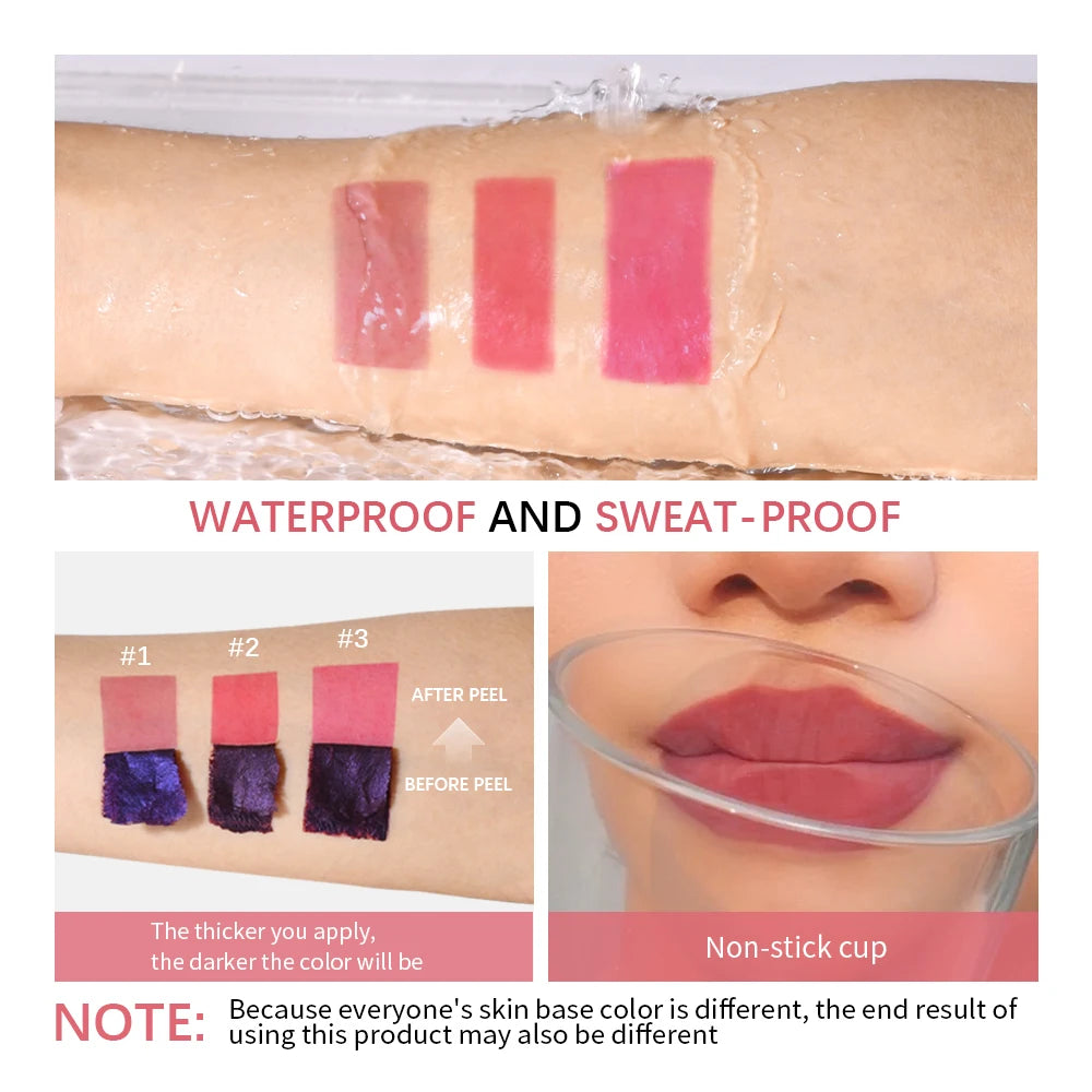 Long-Lasting Matte Lip Tint — Waterproof Peel-Off Formula