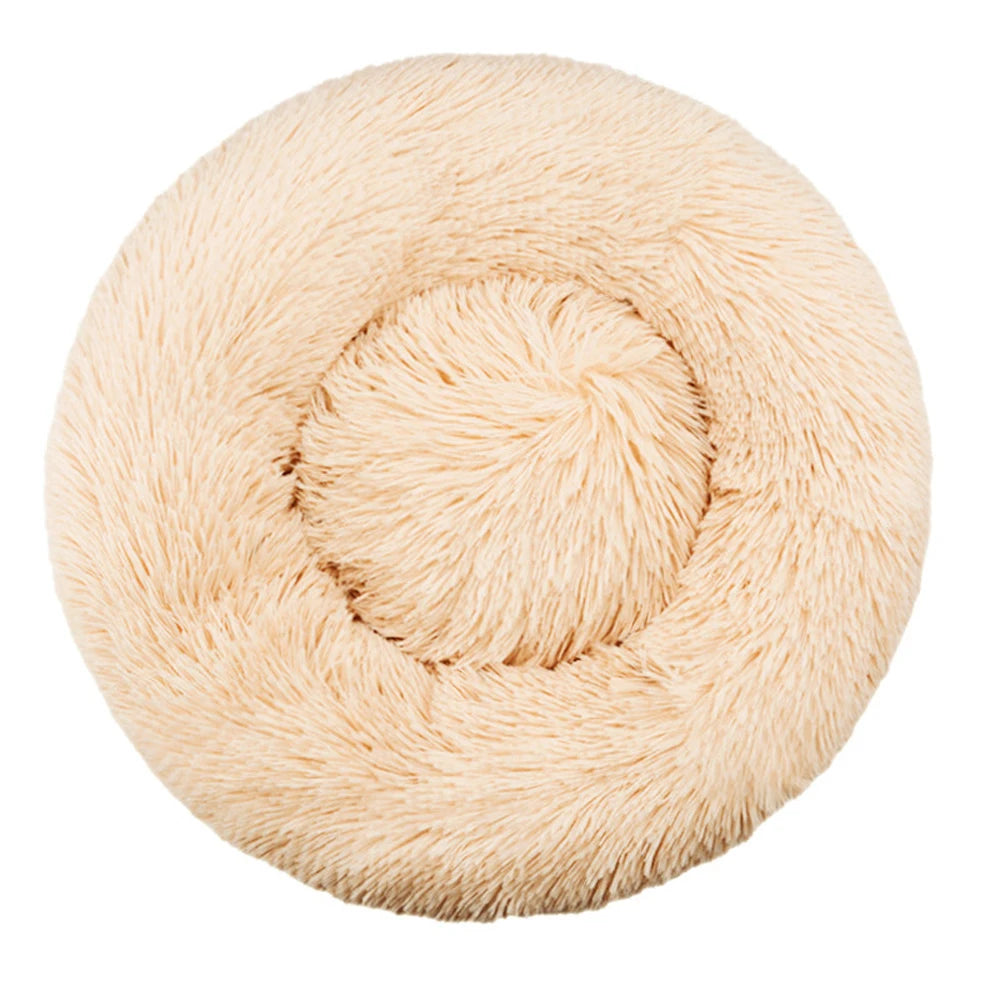 Plush Round Pet Bed – Warm Cozy Bed for Small & Medium Dogs and Cats