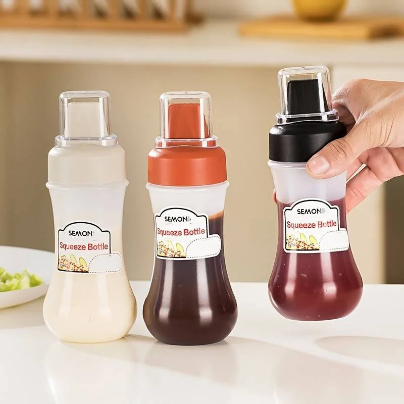 Leak-Proof Squeeze Sauce Bottles — Refillable Condiment Containers