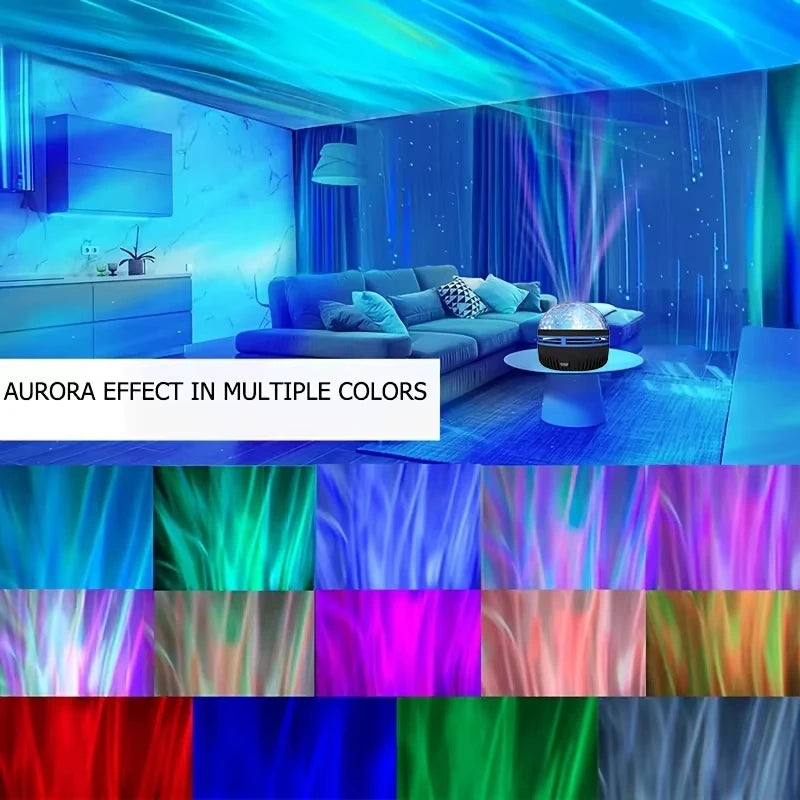Star & Galaxy Projector with Ocean Wave Effect — 7 Color Patterns