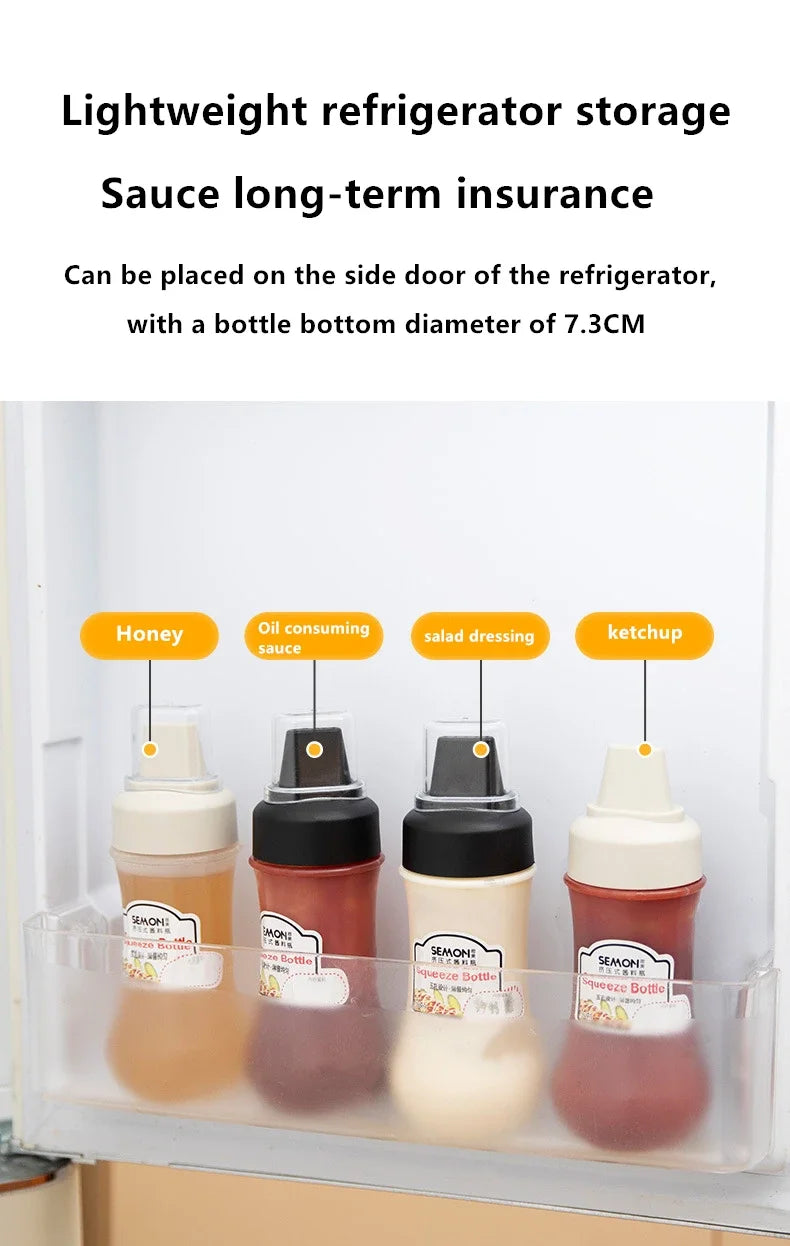 Leak-Proof Squeeze Sauce Bottles — Refillable Condiment Containers