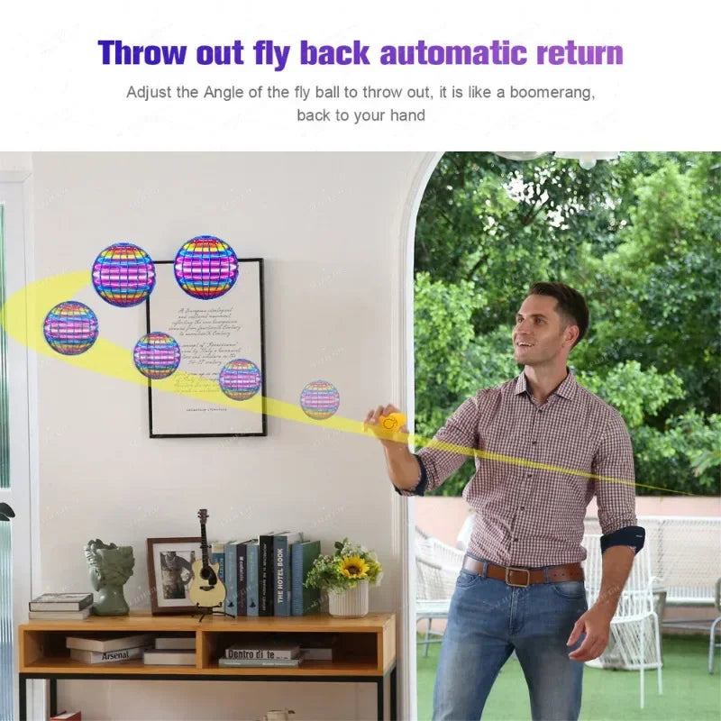 LED Flying Ball Toy — Gyroscopic Anti-Gravity Boomerang for Kids