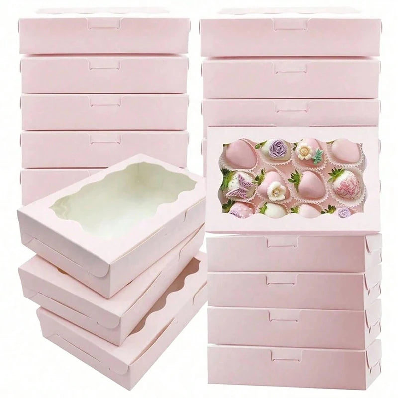 Kraft Paper Gift Boxes with Window — Cake, Candy & Chocolate Packaging for Weddings & Parties