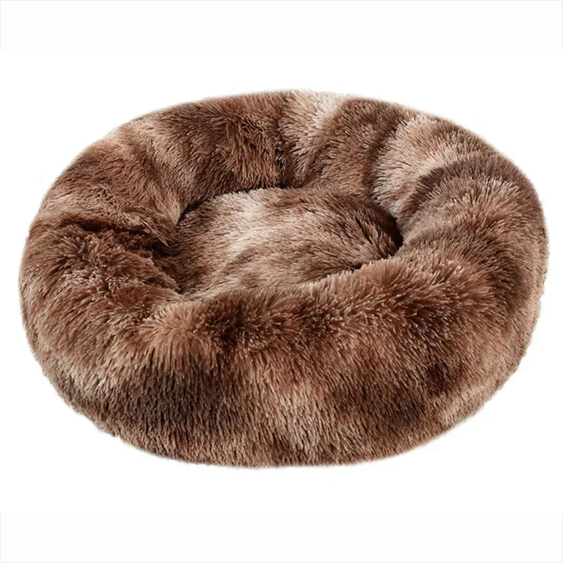 Plush Round Pet Bed – Warm Cozy Bed for Small & Medium Dogs and Cats