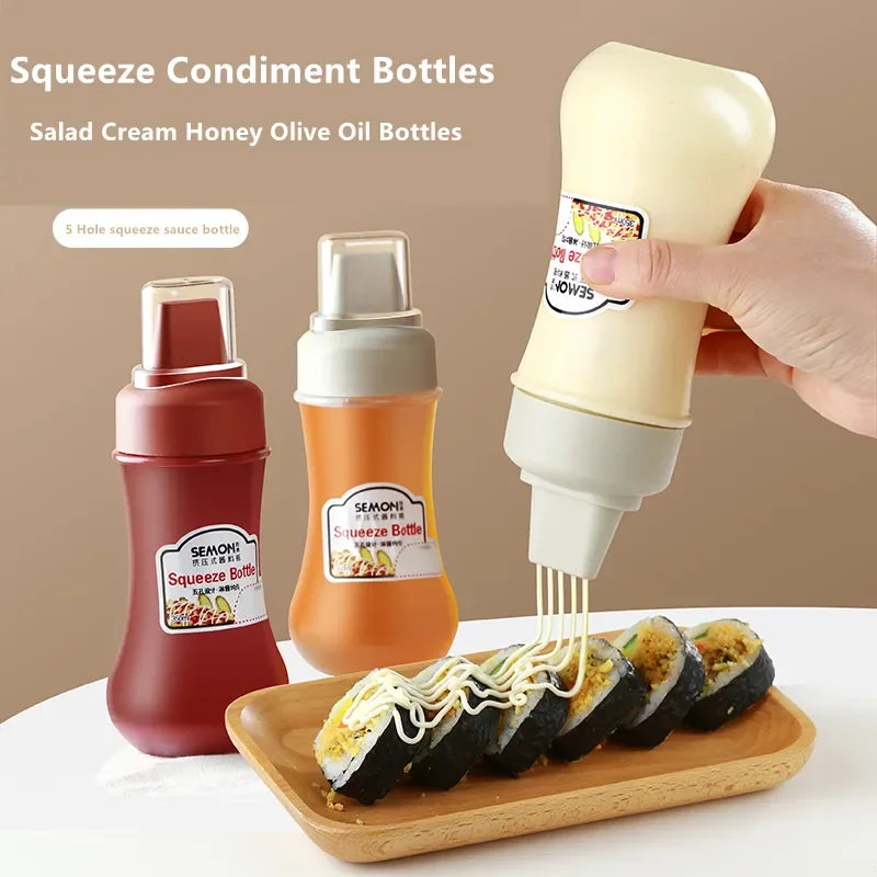 Leak-Proof Squeeze Sauce Bottles — Refillable Condiment Containers