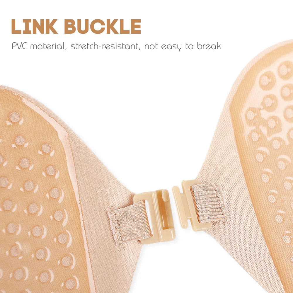 Invisible Strapless Push-Up Bra — Silicone Self-Adhesive, Backless