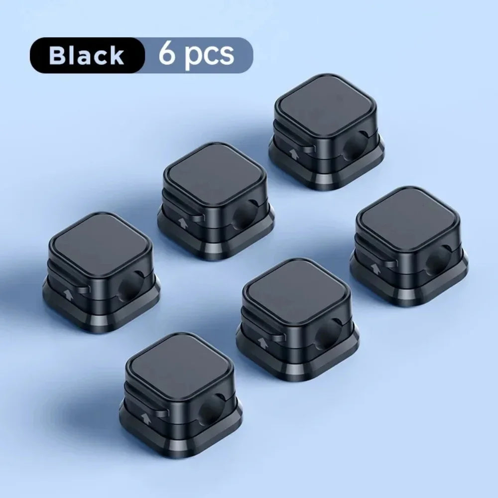 Magnetic Cable Organizer Clips — Wall-Mount Wire & Cord Holder for Desk & Home (1/3/6 pcs)