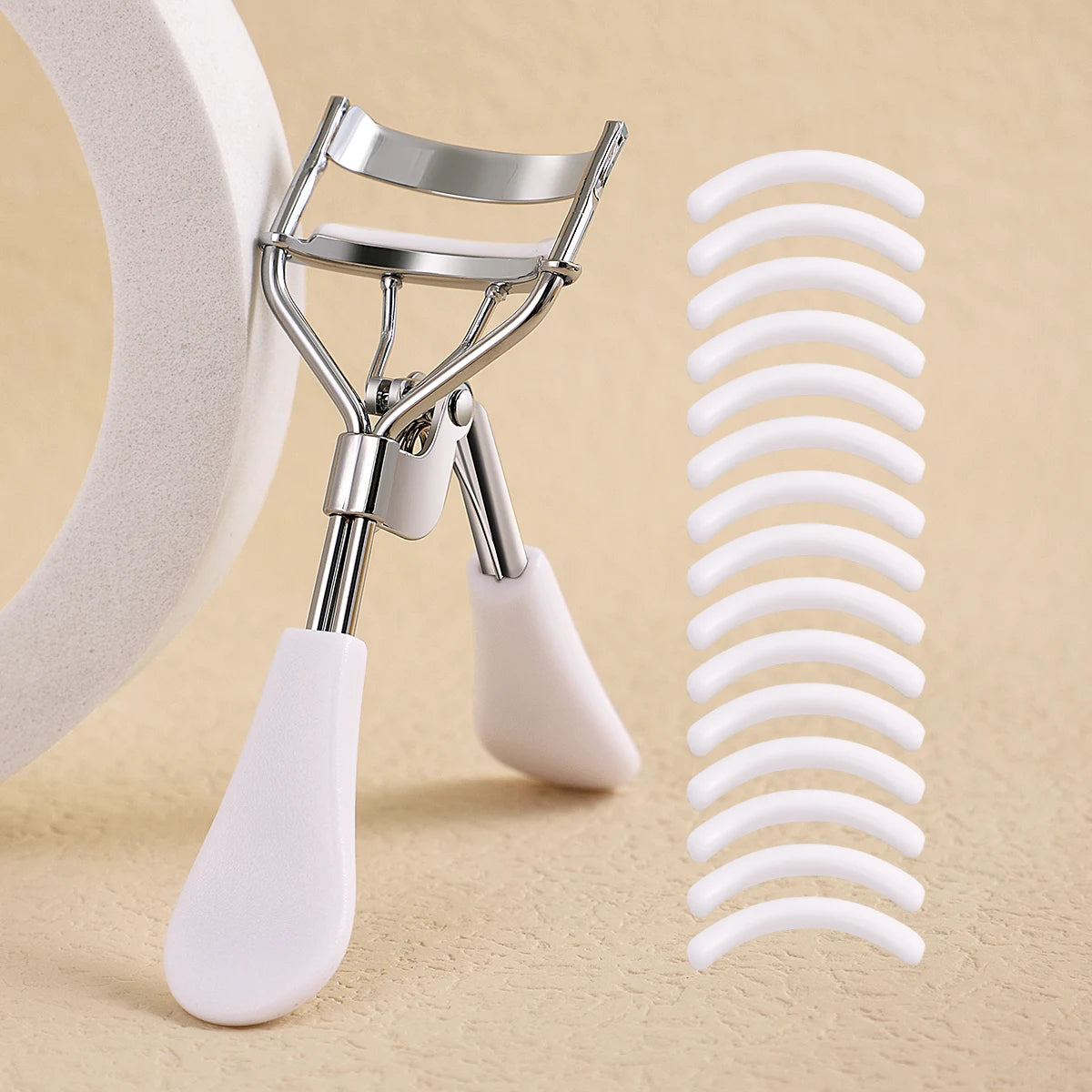 Portable Eyelash Curler with 15 Silicone Replacement Pads