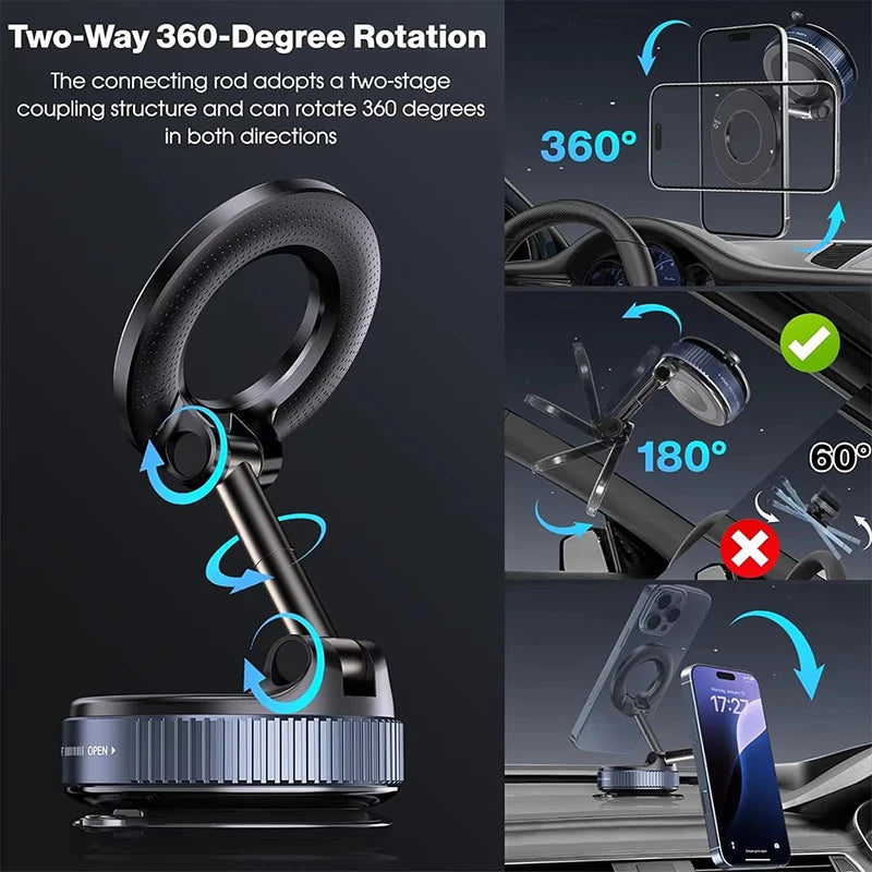 Magnetic Car Phone Holder — Multi-Angle Foldable Dashboard Mount