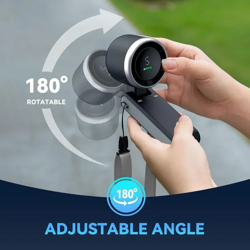 3-in-1 Portable Fan — 5-Speed, 3600mAh Rechargeable Battery