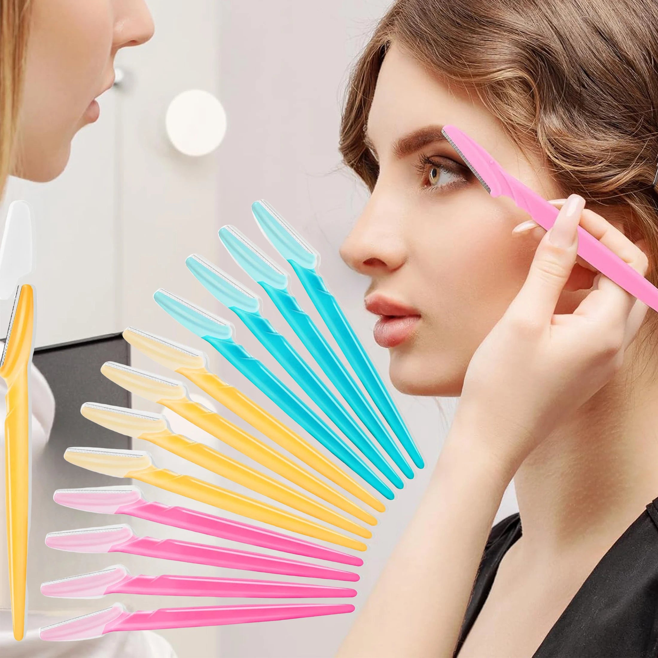 Precision Eyebrow & Face Razor Set with Protective Cover