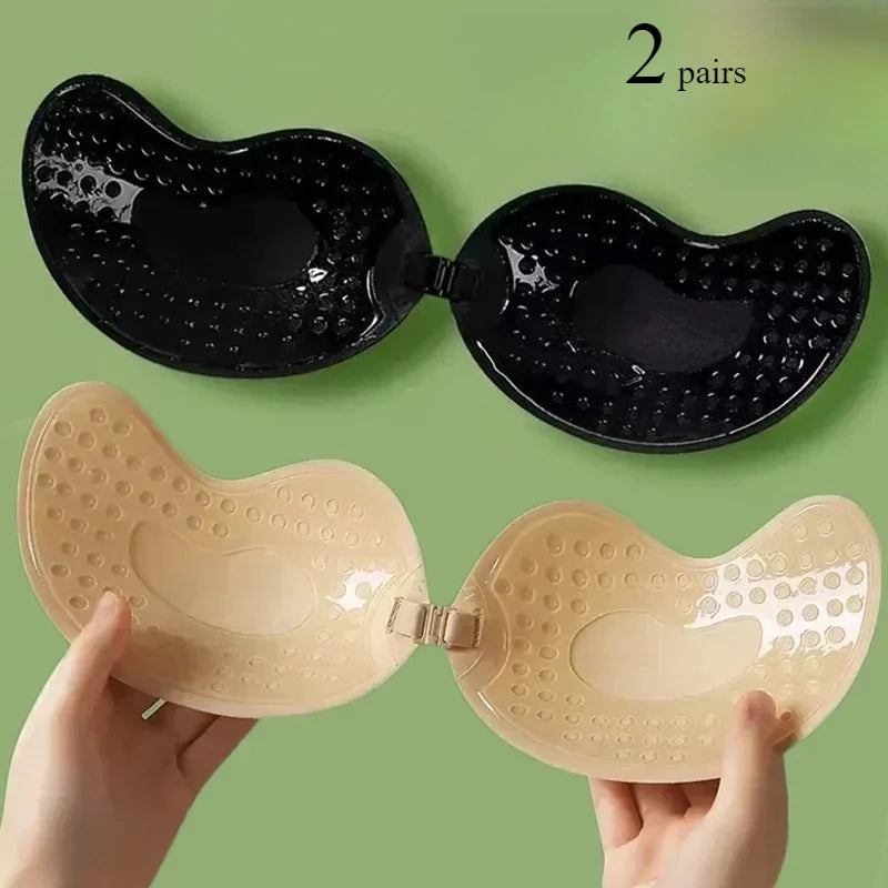 Invisible Strapless Push-Up Bra — Silicone Self-Adhesive, Backless