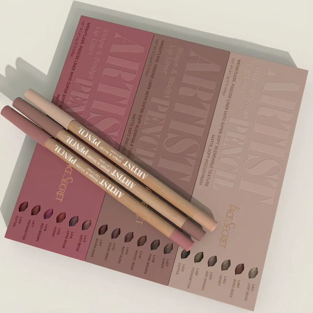 Velvet Matte Lip Liner Set — 6 Long-Lasting Pencils for All Skin Tones