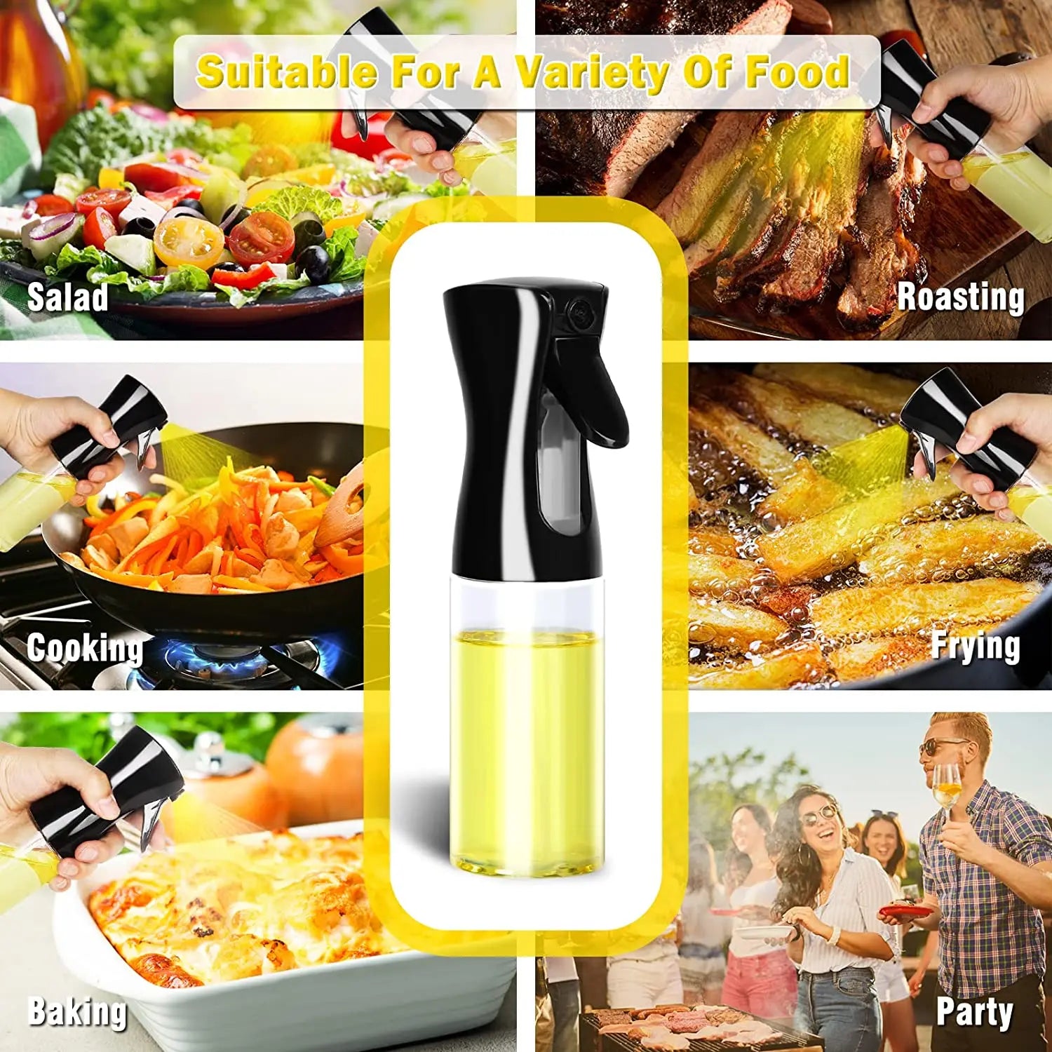 Kitchen Oil Spray Bottle for Cooking, Baking & BBQ